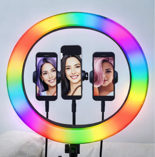 Aro de Luz LED con Trípode y Soporte para Celular – Ideal para Videos, Streaming y Clases Online